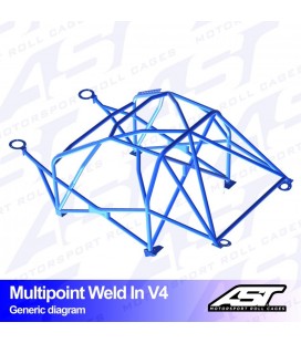 Roll Cage PORSCHE 997 2-doors Coupe AWD MULTIPOINT WELD IN V4