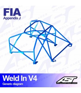 Roll Cage RENAULT R11 (Phase 1/2) 3-doors Coupe WELD IN V4