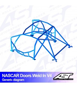 Roll Cage SCION FR-S (ZC6) 2-doors Coupe WELD IN V4 NASCAR-door