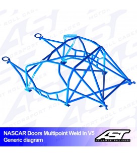 Roll Cage SUBARU BRZ (ZC6) 2-doors Coupe MULTIPOINT WELD IN V5 NASCAR-door