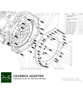 Gearbox Adapter Plate GM Chevrolet V8 LS - BMW M57N M57N2 N54 N52 N54 N52 N53 GS6-53DZ GS6-53BZ