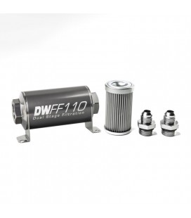 DeatschWerks Universal in-line fuel filter 10 micron AN8 110mm