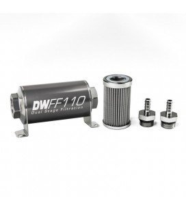 DeatschWerks Universal in-line fuel filter 100 micron 5/16" 110mm