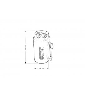 Oil catch tank 0.7L 15mm TurboWorks Black