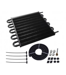 Power steering, transmision cooler TurboWorks 10-rows Black