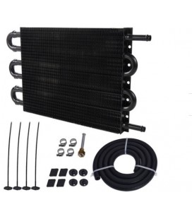 Power steering, transmision cooler TurboWorks 6-rows Black