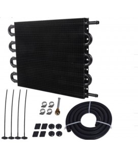 Power steering, transmision cooler TurboWorks 8-rows Black