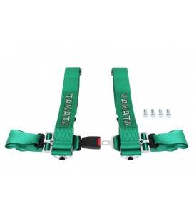 Racing seat belts 4p 3" Green - Takata Replica