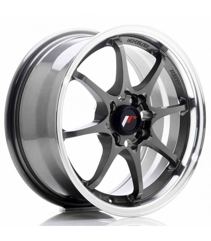 JR Wheels JR5 15x7 ET35 4x100 Gun Metal w/Machined Lip