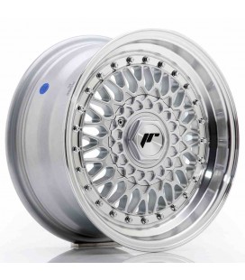 JR Wheels JR9 15x7 ET20 4x100/108 Silver w/Machined Lip+Silver Rivets