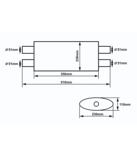 Center Muffler 51mm SLIDE 304SS