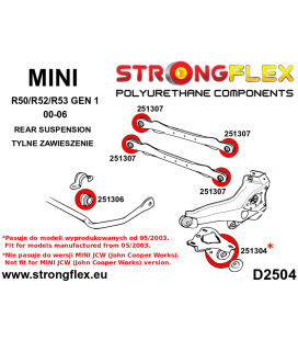 256204A: Rear suspension bush kit from 05/2003 SPORT