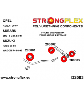 206159B: Full suspension polyurethane bush kit