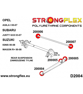 206158B: Rear suspension bush kit