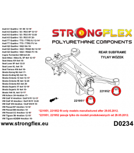 226229A: Rear subframe bush kit SPORT