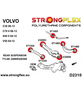 236214A: Rear suspension bush kit SPORT