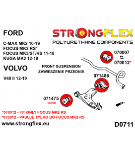 076161A: Front suspension bush kit SPORT