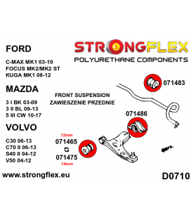 076160B: Front suspension bush kit