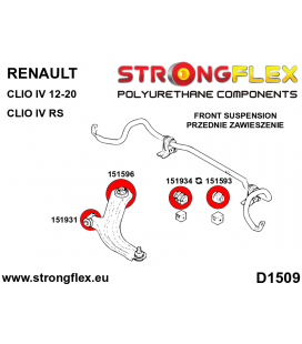 156085A: Front suspension bush kit SPORT