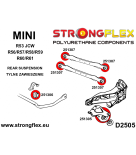 256209A: Rear suspension bush kit R53 JCW SPORT