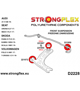 221955A: Front lower arm - rear bush 60mm SPORT