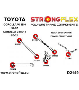 216276A: Rear suspension bush kit SPORT