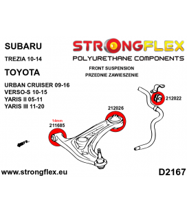 216280A: Front suspension bush kit SPORT