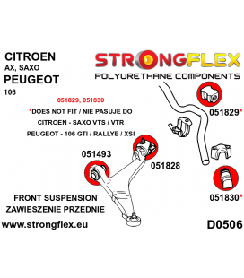 056003A: Front suspension bush kit SPORT