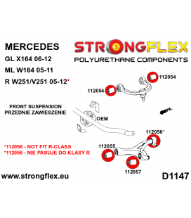 116286A: Front suspension bush kit SPORT