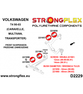 226233B: Suspension bush kit