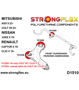 156090A: Front suspension bush kit SPORT