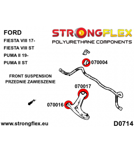 076169B: Front suspension and ream beam bush kit