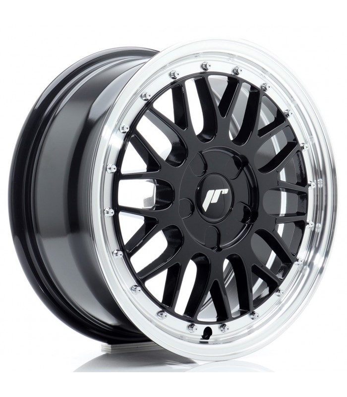 JR Wheels JR23 16x7 ET20-45 5H BLANK Gloss Black w/Machined Lip