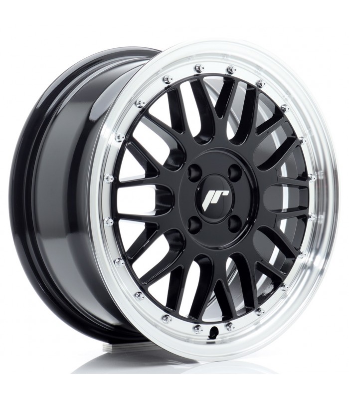 JR Wheels JR23 16x7 ET40 4x100 Gloss Black w/Machined Lip