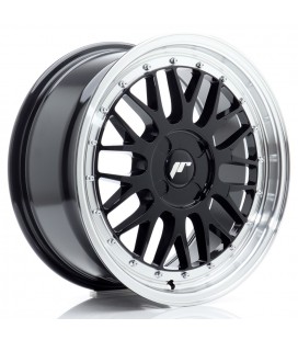 JR Wheels JR23 17x8 ET20-45 4H BLANK Gloss Black w/Machined Lip