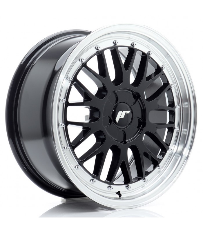JR Wheels JR23 17x8 ET20-45 5H BLANK Gloss Black w/Machined Lip