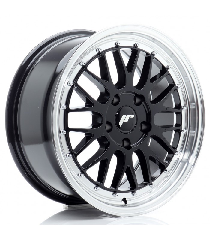 JR Wheels JR23 17x8 ET35 5x100 Gloss Black w/Machined Lip
