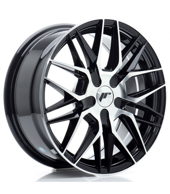 JR Wheels JR28 16x7 ET20-40 BLANK Gloss Black Machined Face