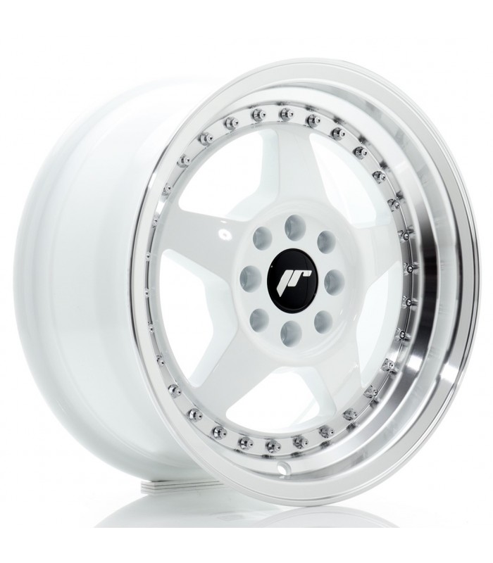 JR Wheels JR6 15x7 ET25 4x100/108 White w/Machined Lip