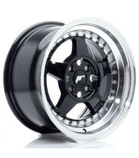 JR Wheels JR6 15x8 ET25 4x100 Gloss Black w/Machined Lip