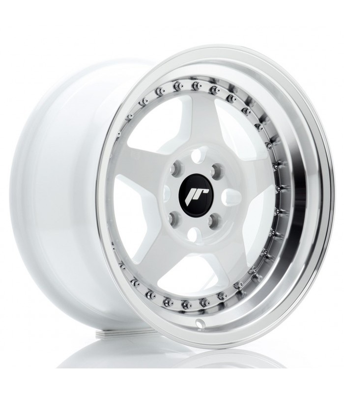 JR Wheels JR6 15x8 ET25 4x100 White w/Machined Lip