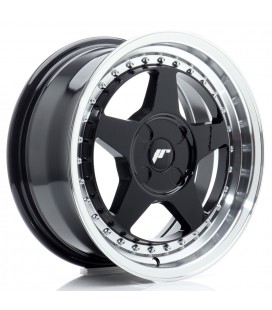 JR Wheels JR6 16x7 ET20-35 4H BLANK Gloss Black w/Machined Lip