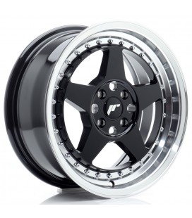 JR Wheels JR6 16x7 ET35 4x100 Gloss Black w/Machined Lip