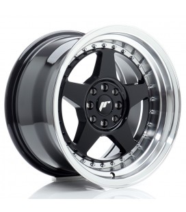 JR Wheels JR6 16x9 ET20 4x100/108 Gloss Black w/Machined Lip
