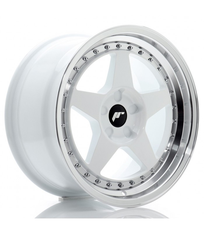 JR Wheels JR6 17x9 ET20-35 5H BLANK White w/Machined Lip