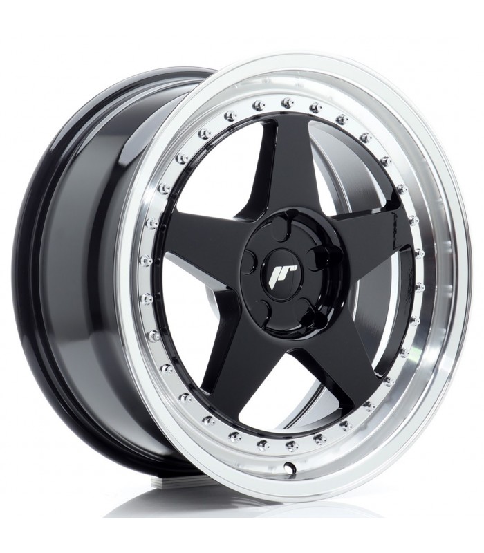 JR Wheels JR6 18x8,5 ET20-40 5H BLANK Gloss Black w/Machined Lip