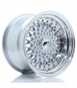 JR Wheels JR9 15x9 ET10 4x100/108 Silver w/Machined Lip+Silver Rivets