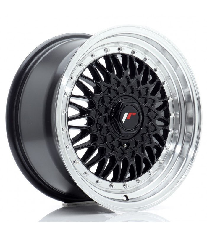 JR Wheels JR9 16x8 ET25 BLANK Gloss Black w/Machined Lip