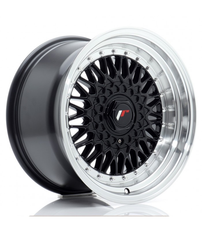 JR Wheels JR9 16x9 ET20 BLANK Gloss Black w/Machined Lip