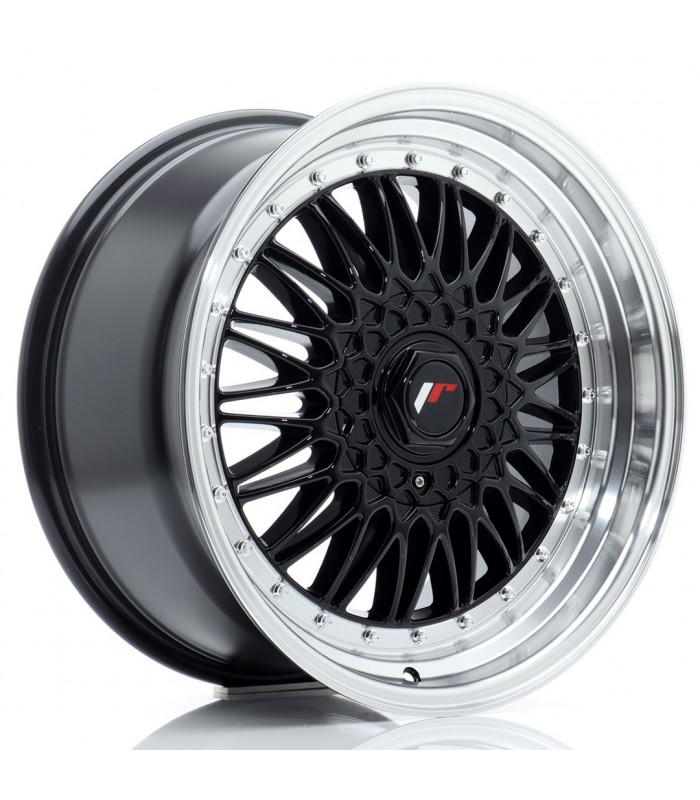 JR Wheels JR9 18x9 ET20-40 BLANK Gloss Black w/Machined Lip